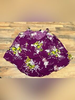 Torrid Floral Tank Top Size 5 | Plum Purple Sleeveless Flowy Blouse Plus Size
